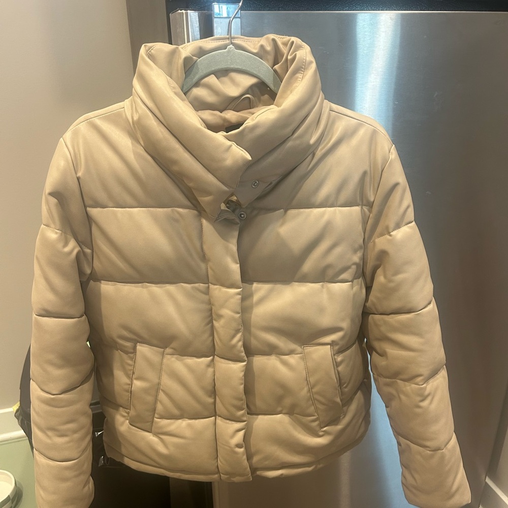 7 For All Mankind Beige Puffer Jacket